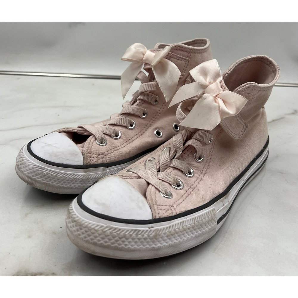 Converse Chuck Taylor Shoes Youth Sz 3 All Star Hi Ruffles & Bows Sneakers Pink